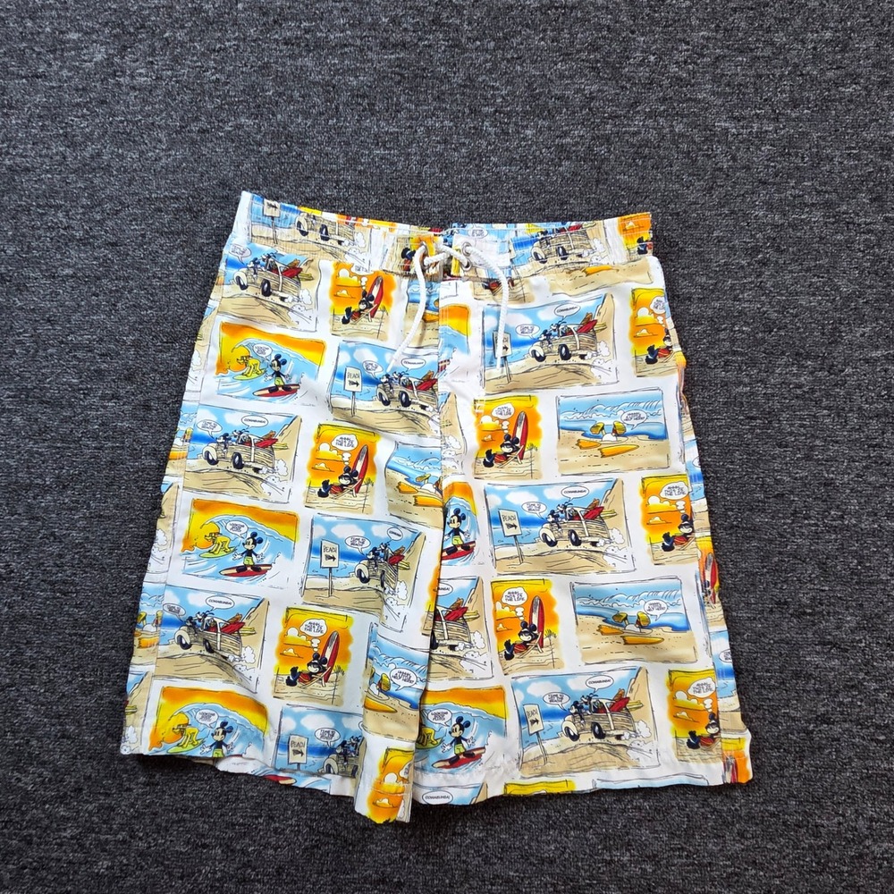 Disney Parks Board Shorts Mens M Mickey Mouse Comic Strip Beach Surf Swim Trunks